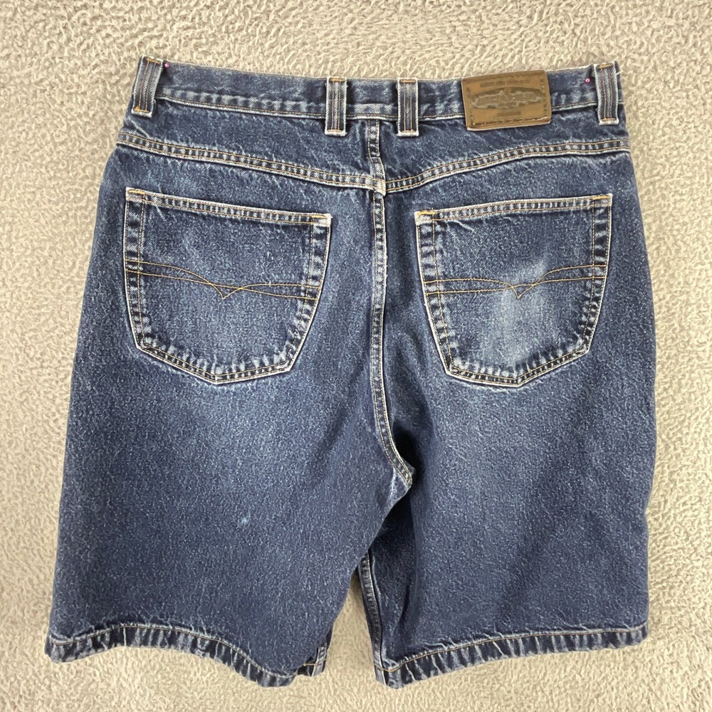 Anchor Blue Baggy Denim Shorts Mens 36 Blue Skater Jorts Streetwear Vintage 90s